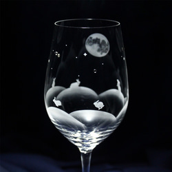 【月夜嬉戲的兔子/酒杯】兔子圖案酒杯★可刻上名字（需額外付費） 第5張的照片