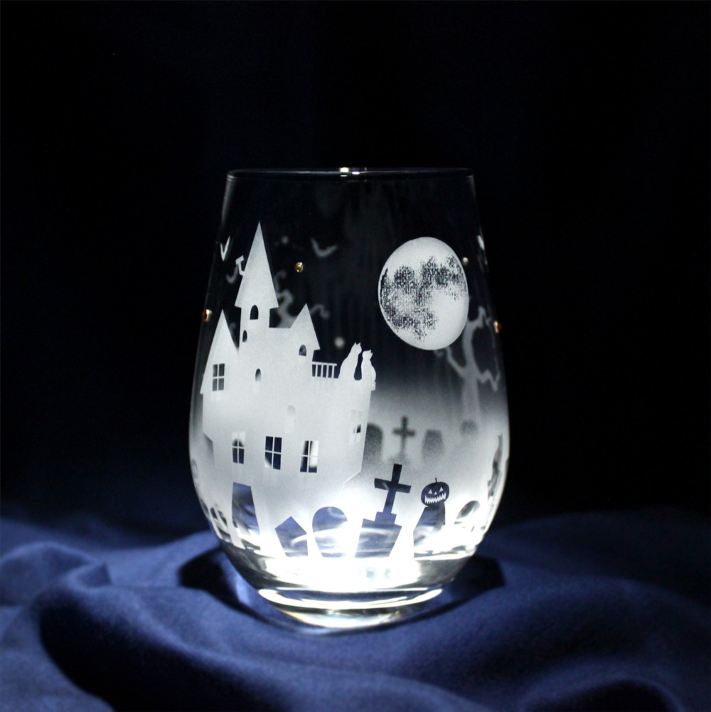 《送料無料》 【ハロウィン・パーティー / しずく型グラス】　★名入れ加工対応品（有料）