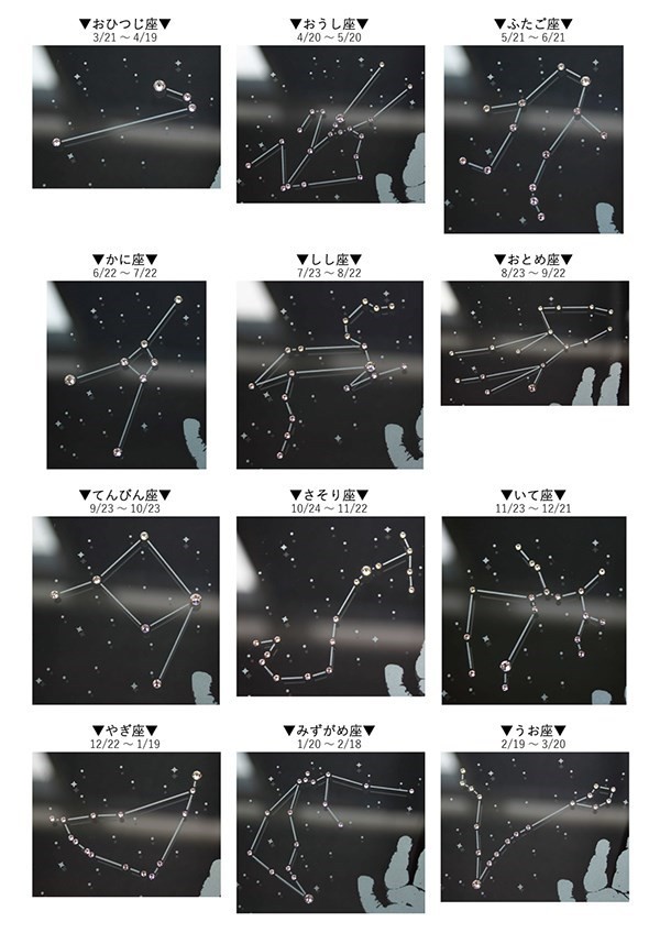 ４個セット 手形足形入り １２星座フォトフレーム 手形足形採取キット付き　★送料無料