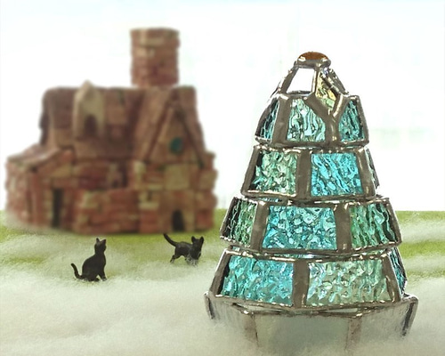 ステンドグラス ツリーランプ♡（シルバー仕上げ） 0_c769892bc976201728d45ec28c58