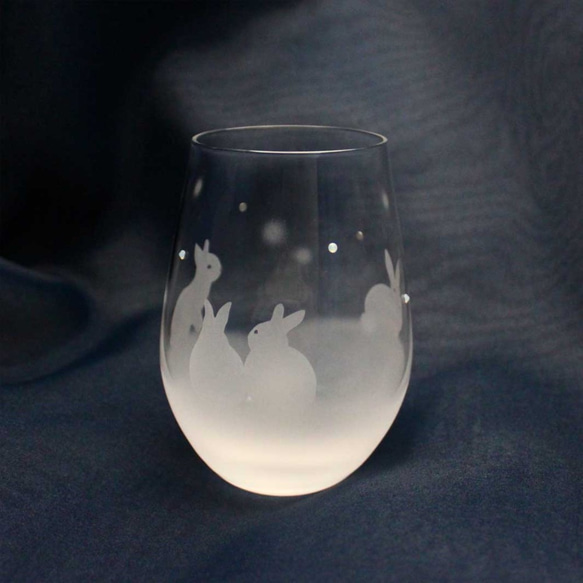 [雪兔] 兔子圖案玻璃杯(vol.2) ★可刻名字（收費） 第4張的照片