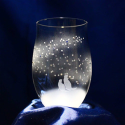 【向著藍色銀河】貓圖案玻璃杯(vol.6) ★可刻名字（收費） 第1張的照片