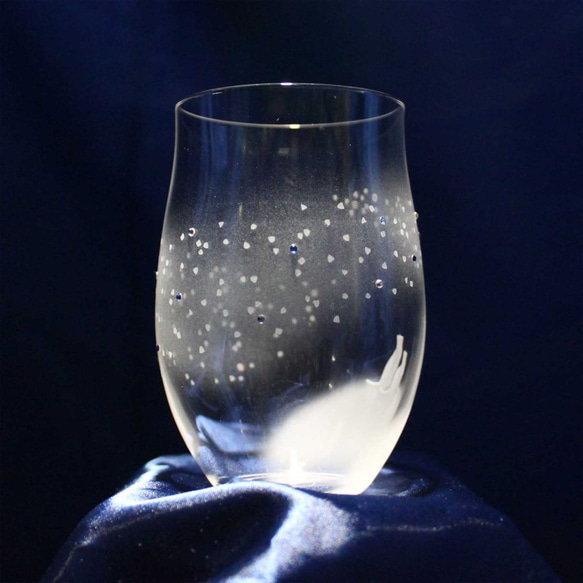 【向著藍色銀河】貓圖案玻璃杯(vol.6) ★可刻名字（收費） 第2張的照片