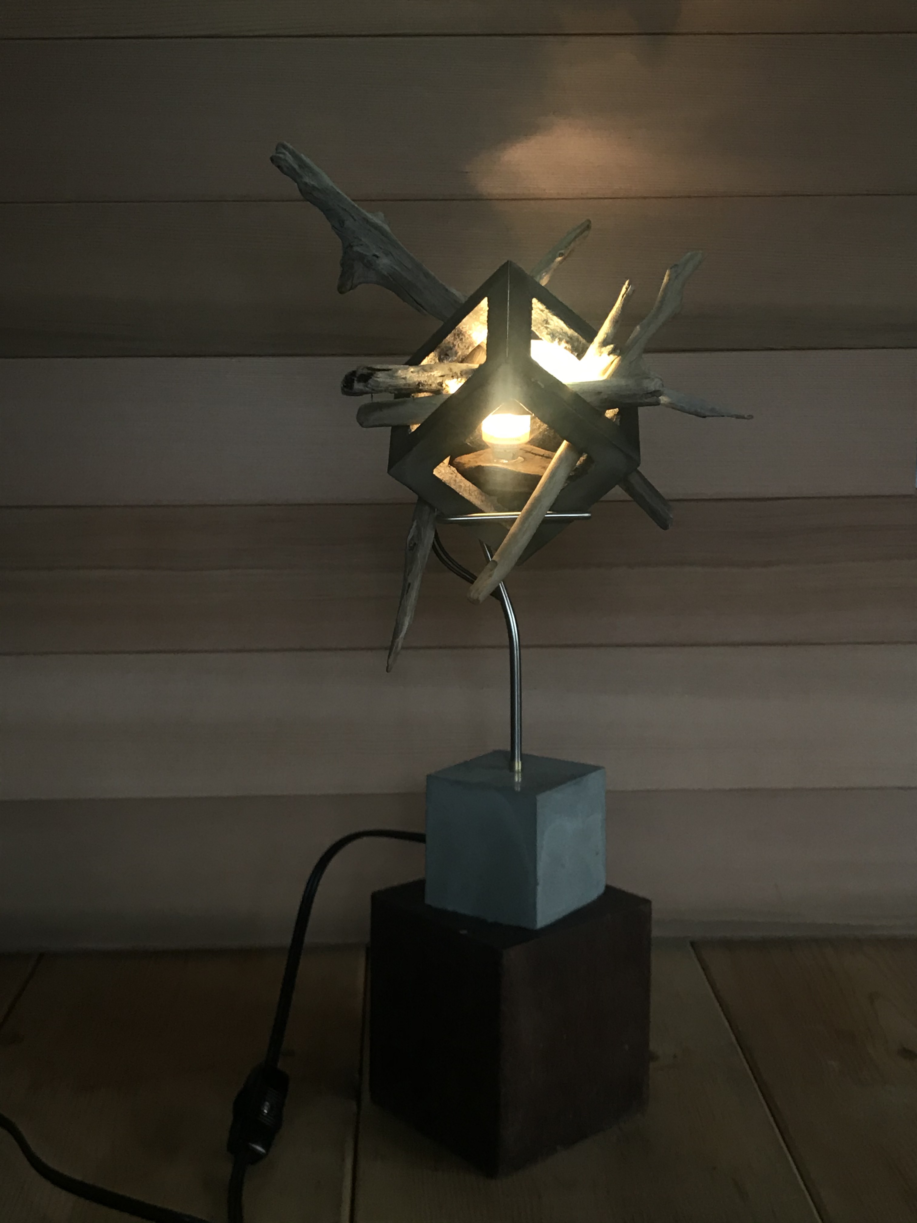 流木、光のコラボ