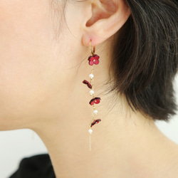 イヤリング８点再販リクエスト Lether Pearl ピアス/イヤリング Bordeaux イヤリング