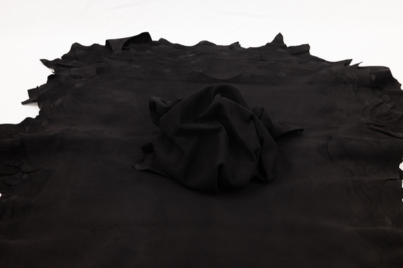 シープシルキースエード 黒 - Sheep Silky Suede Black - 天然皮革 Leather 3枚目の画像