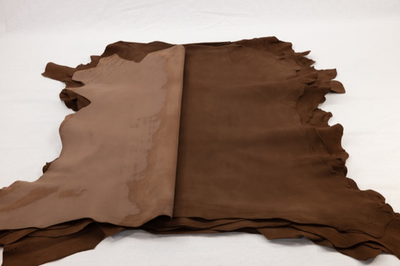 シープシルキースエード #9556 ブラウン - Sheep Silky Suede - 天然皮革 Leather 2枚目の画像