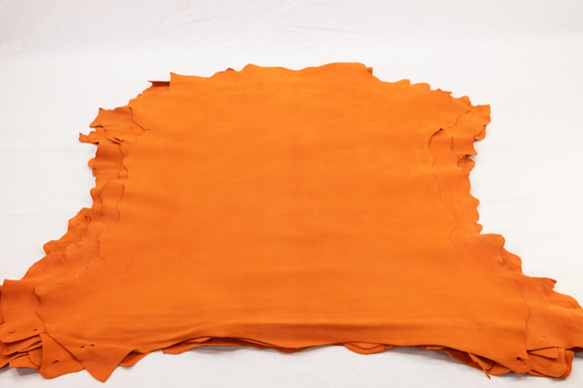 シープシルキースエード #9815 オレンジ - Sheep Silky Suede - 天然皮革 Leather 1枚目の画像