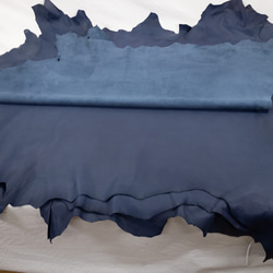 オイルディア インクブルー - Oiled Deer Ink Blue - 鹿革 天然皮革 Leather 2枚目の画像