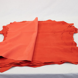 シープシルキースエード #9589 Rオレンジ - Sheep Silky Suede - 天然皮革 Leather 2枚目の画像
