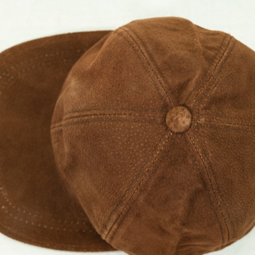 スエード レザーキャップ ブラウン Suede Leather Baseball Cap スエード レザーキャップ ブラウン Suede Leather Baseball Cap