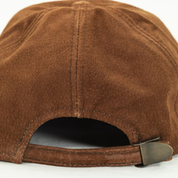 スエード レザーキャップ ブラウン Suede Leather Baseball Cap Brown 本革 豚革 Pig 4枚目の画像