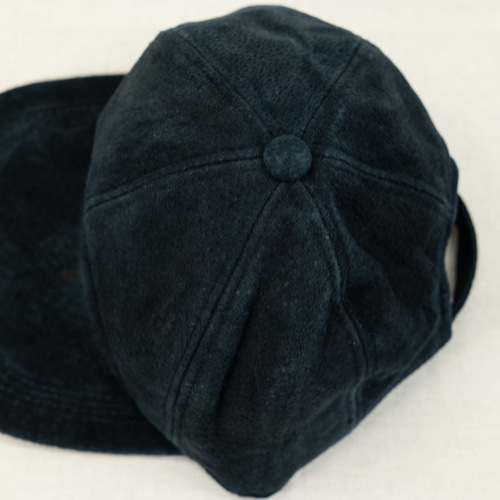 スエード レザーキャップ ネイビー Suede Leather Baseball Cap Navy