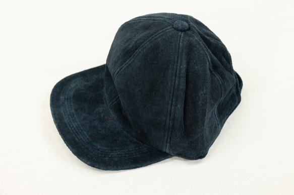 スエード レザーキャップ ネイビー 50個セット Suede Leather Baseball Cap Navy 3枚目の画像