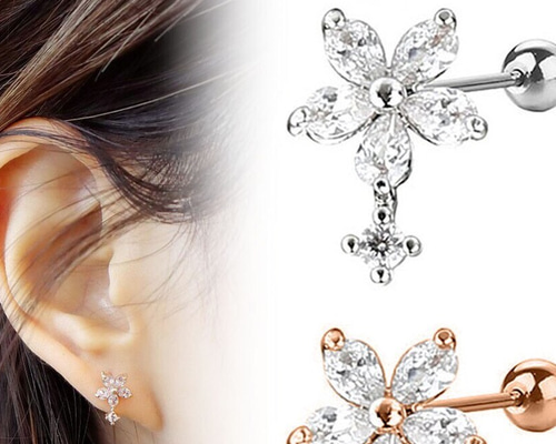 Hawaiian jewelry 〜花モチーフピアスとリングセット〜 Hawaiian jewelry 〜花モチーフピアスとリングセット〜