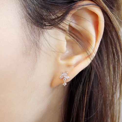 フラワー ボディピアス 花 ステンレス 軟骨 20G 片耳 ハワイアン