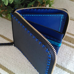 二つ折りのお財布　ミッドナイトブルー 2枚目の画像