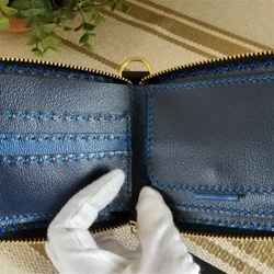 二つ折りのお財布　ミッドナイトブルー 5枚目の画像