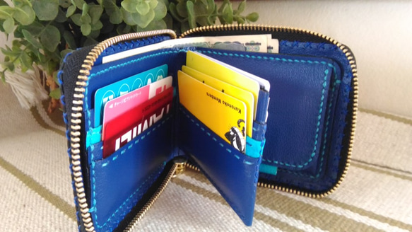 二つ折りのお財布　ミッドナイトブルー 9枚目の画像