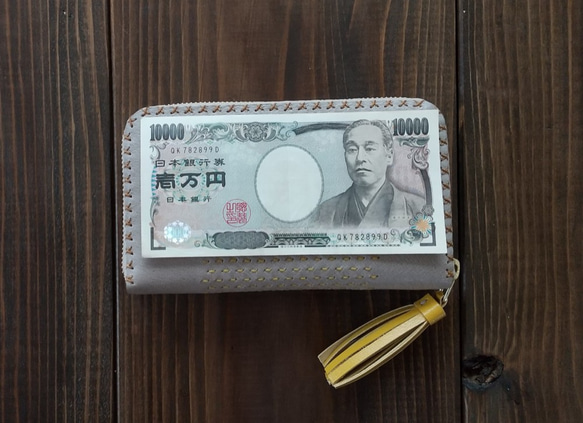 小さな長財布に大きな小銭入れ（辛子レンコン） 5枚目の画像