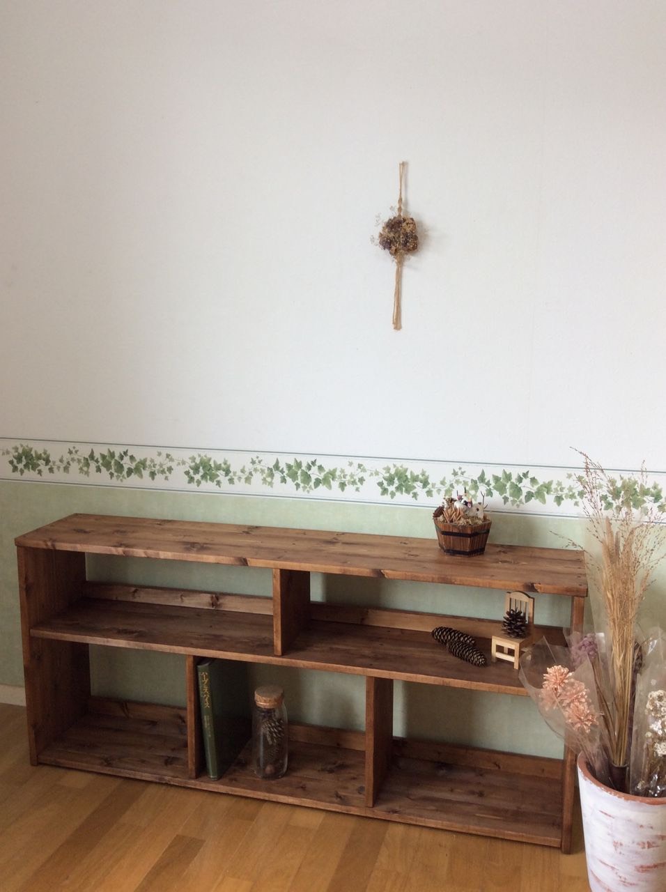 濃いブラウンのワイド5スペースシェルフ WS-G オーダー可