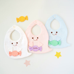 特集掲載＊キラキラ雲と流れ星のスタイ♡名入れ・お名前刺繍