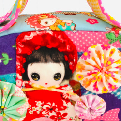 文化人形・昭和レトロ風の可愛いミニボストンバッグ 4枚目の画像