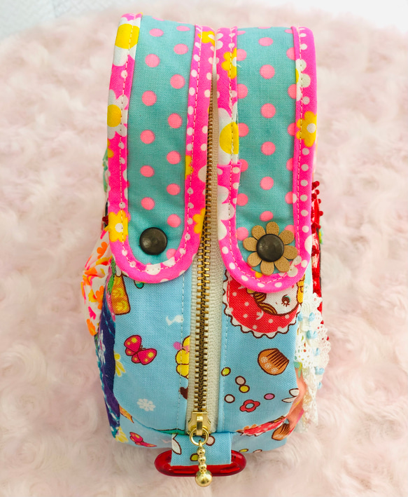 文化人形・昭和レトロ風の可愛いミニボストンバッグ 6枚目の画像