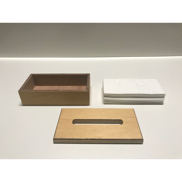 合板によるシンプルなティッシュボックス　木製 4枚目の画像