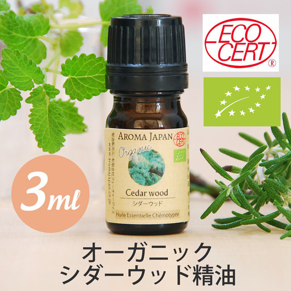 有機シダーウッド精油3ml~　オーガニック精油/エッセンシャルオイル/ケモタイプ精油/Organic 1枚目の画像