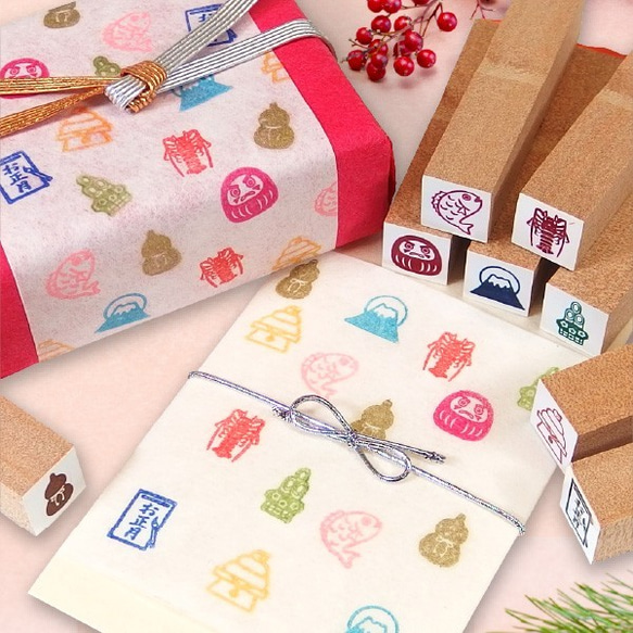 ワンポイントスタンプ【2個セット】(お正月) 1枚目の画像