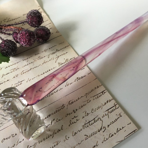 硬質硝子ペン 稀 パープル その他インテリア雑貨 master glass yukio