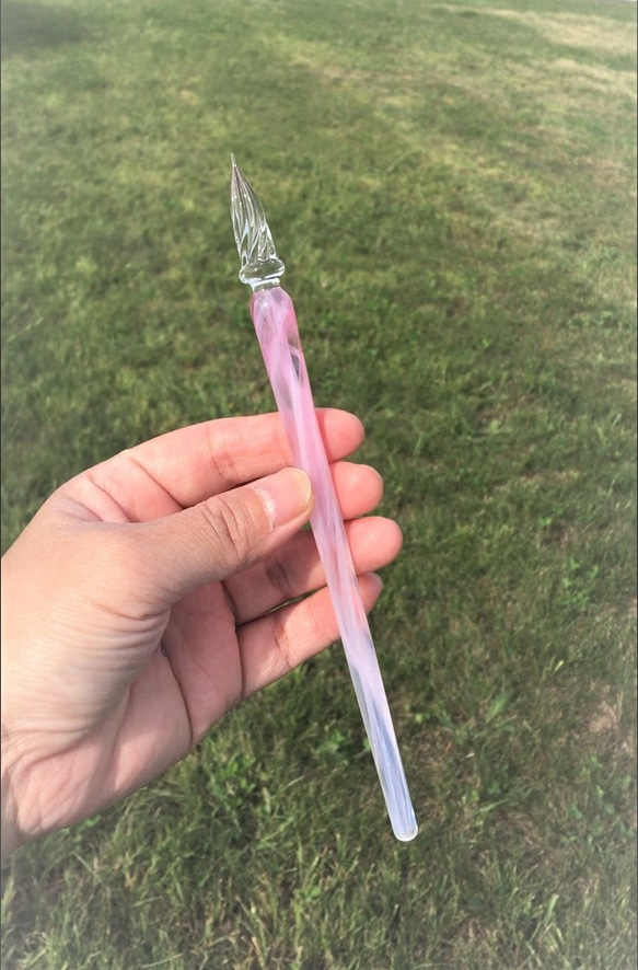 硬質硝子ペン　稀　ピンク 2枚目の画像