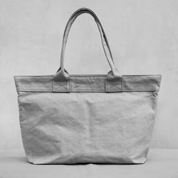 蝋引き帆布手提げかばん　パラフィンキャンバストートバッグ　アンブラント灰色 1枚目の画像
