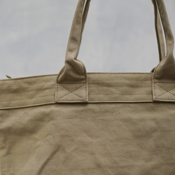 蝋引き帆布手提げかばん　パラフィンキャンバストートバッグ　アンブラント砂色 2枚目の画像