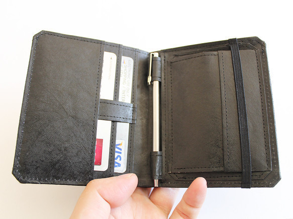 テニュイス 薄い小型財布 帆布×タイベック素材 2枚目の画像