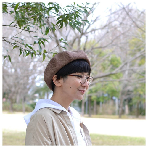 夏素材のベレー帽~Panamacloth Beret~ ベレー帽・ハンチング 夏素材のベレー帽~Panamacloth Beret~ ベレー帽・ハンチング
