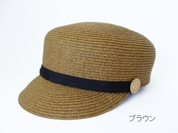 夏素材の帽子　～ブレードキャップ　イカリボタン付～ 6枚目の画像