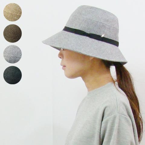 畳める夏素材の帽子　～パナマクロスのラウンドクラウン広ツバ～