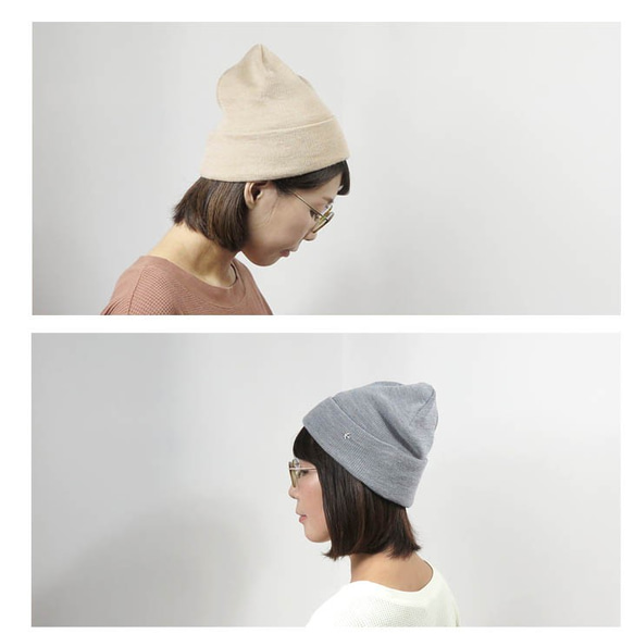 秋冬向け素材　　裏シルク　～ウール/シルクのニット帽～ 2枚目の画像