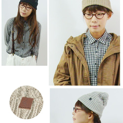 秋冬向け素材　　手編み風の太糸で編み　～ローゲージケーブルニット帽～ 2枚目の画像