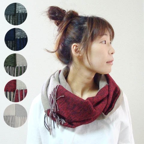 【秋冬向け】巻くだけで決まる！チクチクしないシャギー加工アクリル100%ロールフリンジスヌード。忙しい朝の時短アイテム。 6,336円