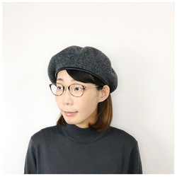 秋冬向け】 本革パイピングのミリタリーベレー帽 メンズレディース大人