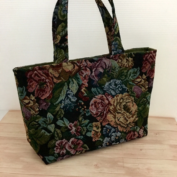 ゴブランと帆布 使いやすいA4トートバッグ トートバッグ Rose Cat 