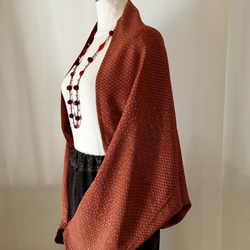 正絹反物 マーガレット ストール 着物リメイク 長袖 羽織りもの 2枚目の画像