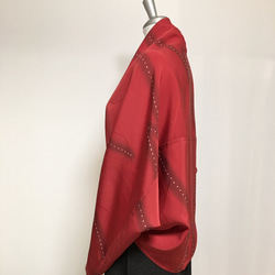 正絹反物 マーガレット ストール 着物リメイク 長袖 羽織りもの（14） 3枚目の画像