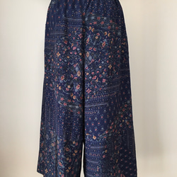 正絹 エレガントワイドパンツ 着物リメイク Ｌ 4枚目の画像