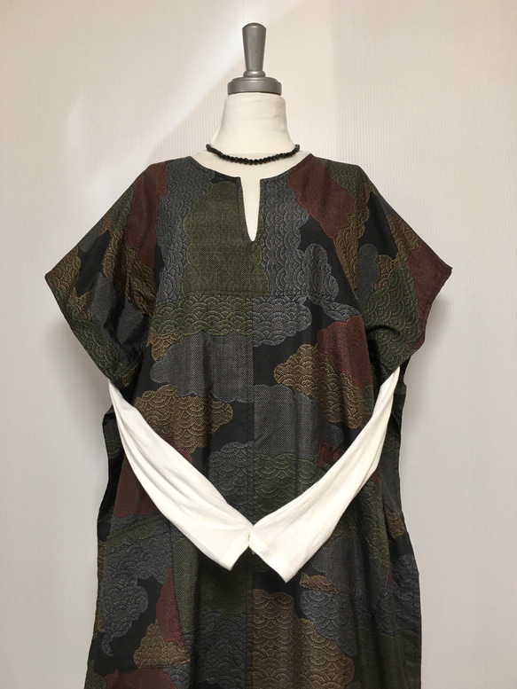 大島紬 着物リメイク ワンピース L ワンピース Rose Cat 通販 9873461