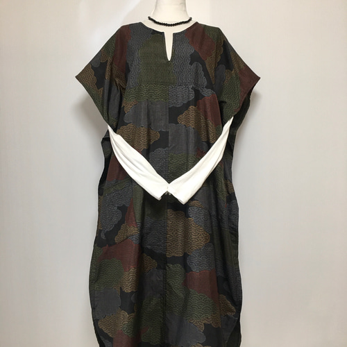 大島紬 着物リメイク ワンピース L ワンピース Rose Cat 通販 9873461