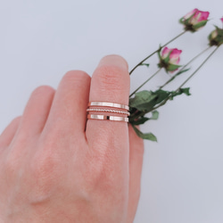 <Creema限定>triple pink　gold ring C-18P 7枚目の画像